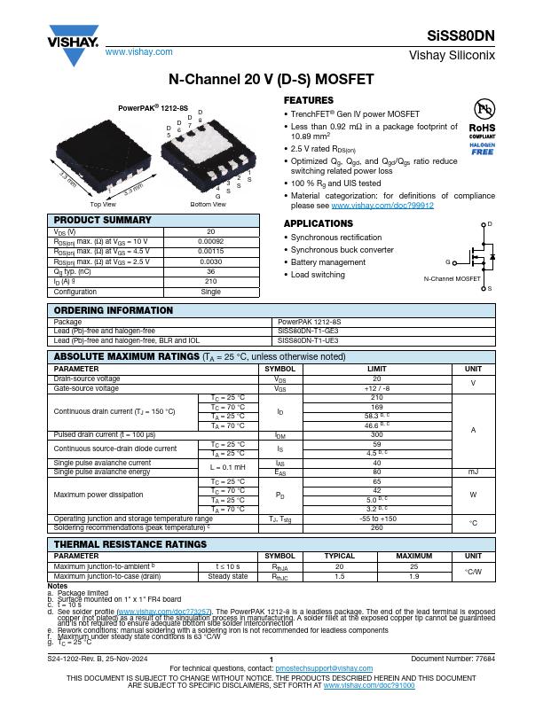 SiSS80DN Datasheet Preview