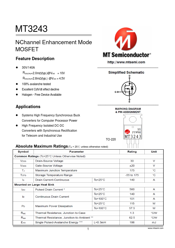 MT3243 Datasheet Preview