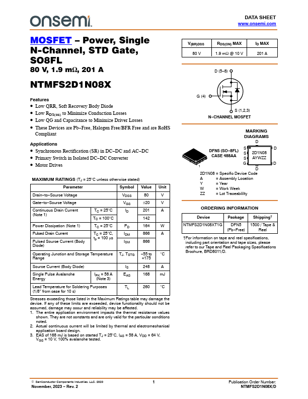 NTMFS2D1N08X Datasheet Preview