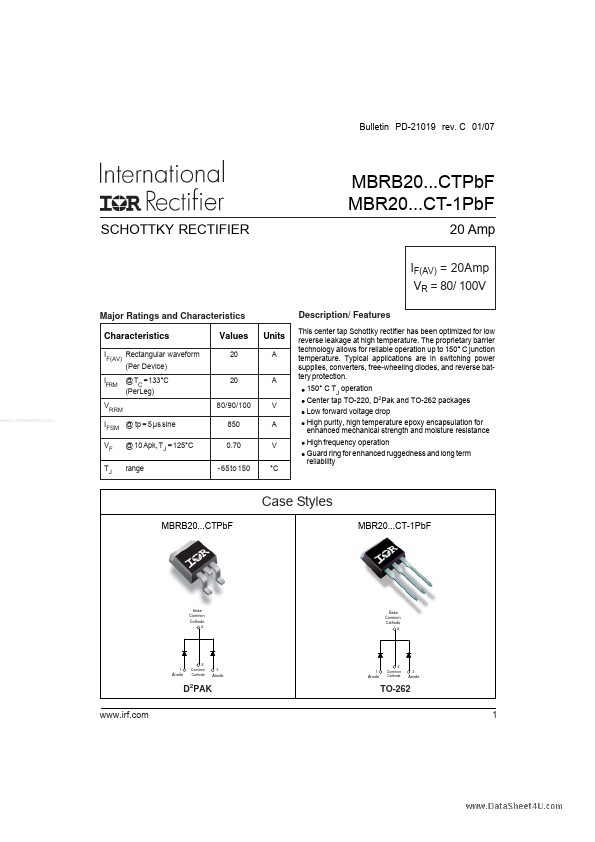 MBRB2090CTPbF