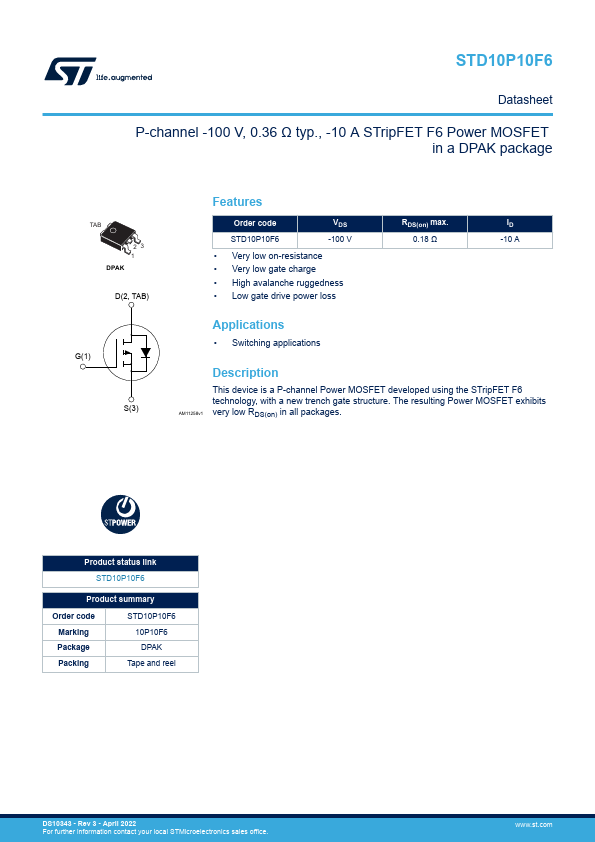 STD10P10F6