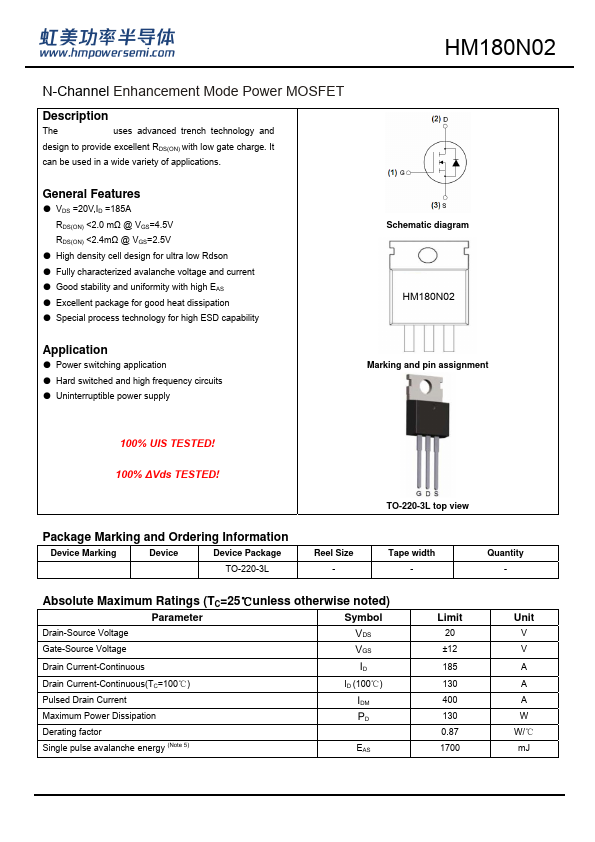 HM180N02 Datasheet Preview