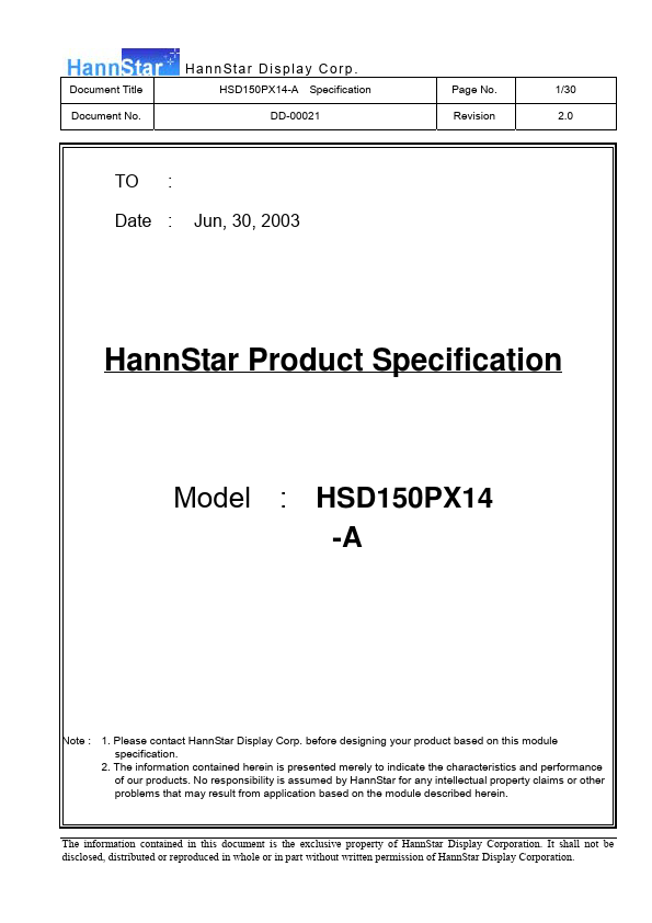 HSD150PX14-A