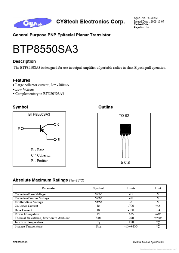 BTP8550SA3