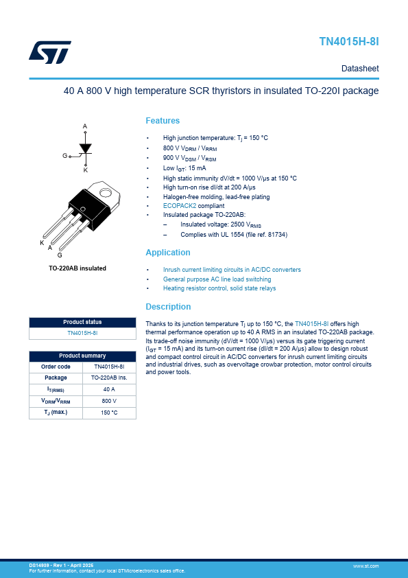 TN4015H-8I Datasheet Preview
