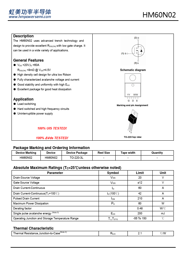 HM60N02 Datasheet Preview