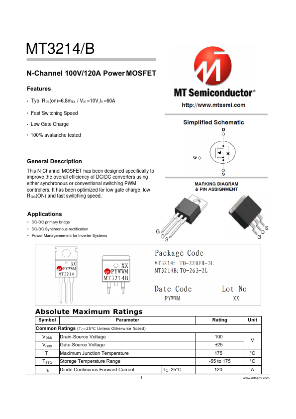 MT3214B Datasheet Preview