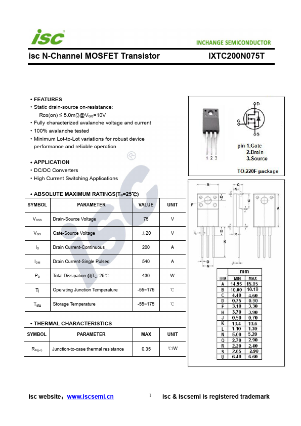 IXTC200N075T