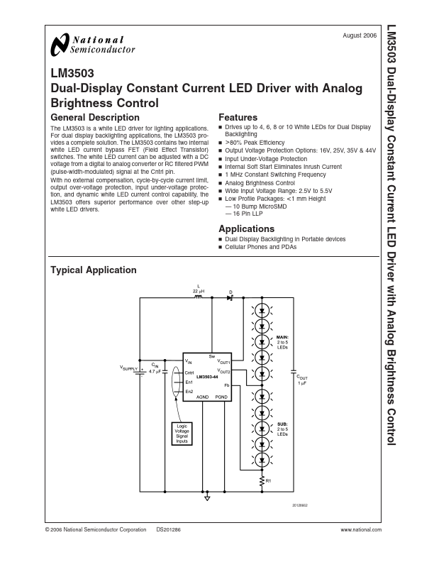 LM3503 Datasheet Preview
