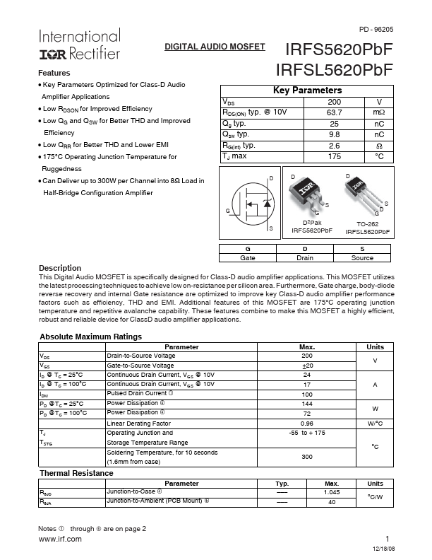 IRFS5620PbF