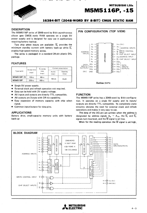 M5M5116P-15