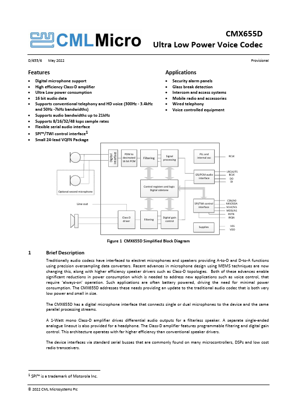 CMX655D Datasheet Preview