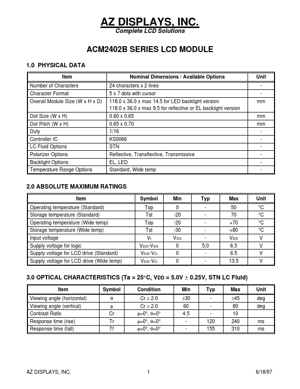 ACM2402B Datasheet Preview