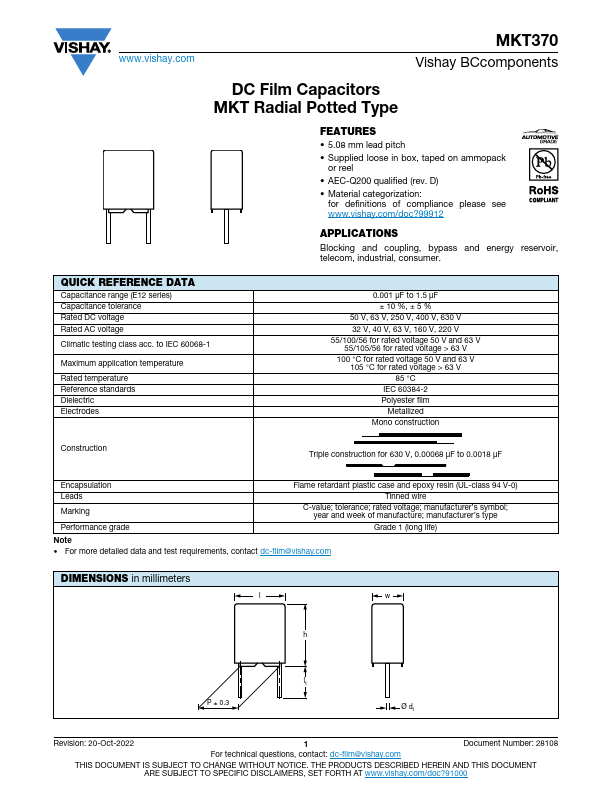 MKT370 Datasheet Preview