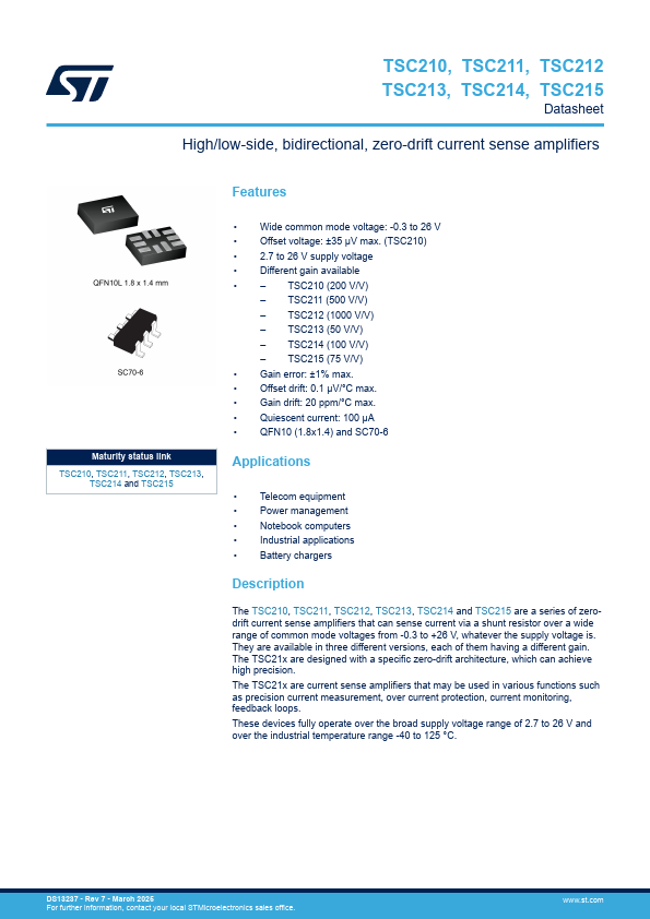 TSC215 Datasheet Preview