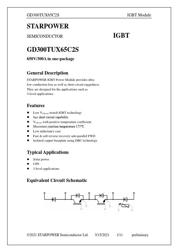 GD300TUX65C2S Datasheet Preview