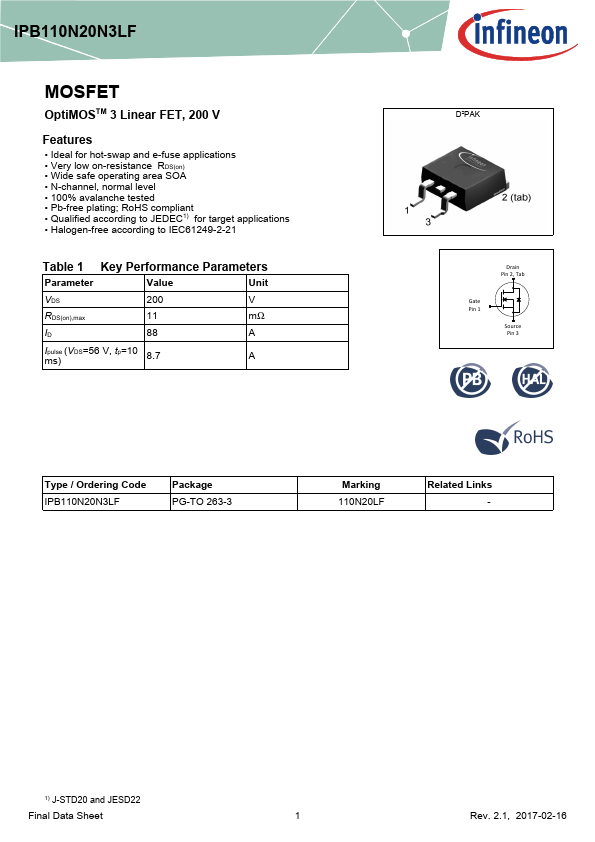 IPB110N20N3LF