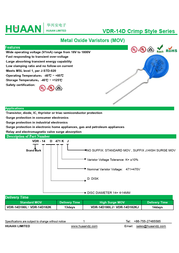 VDR-14D122K