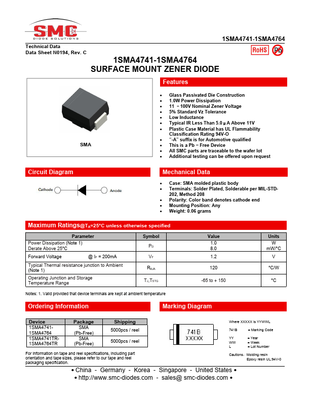 1SMA4750 Datasheet Preview