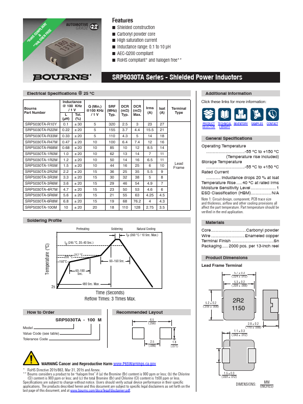 SRP5030TA-R22M Datasheet Preview