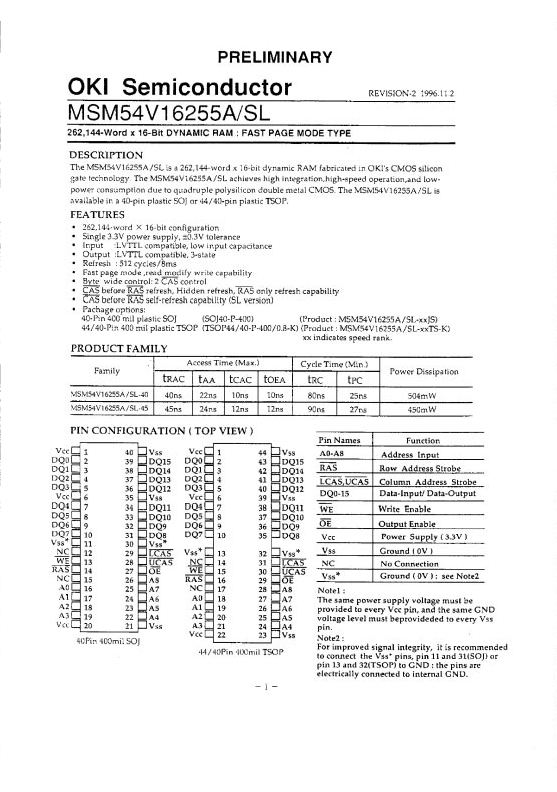 MSM54V16255SL