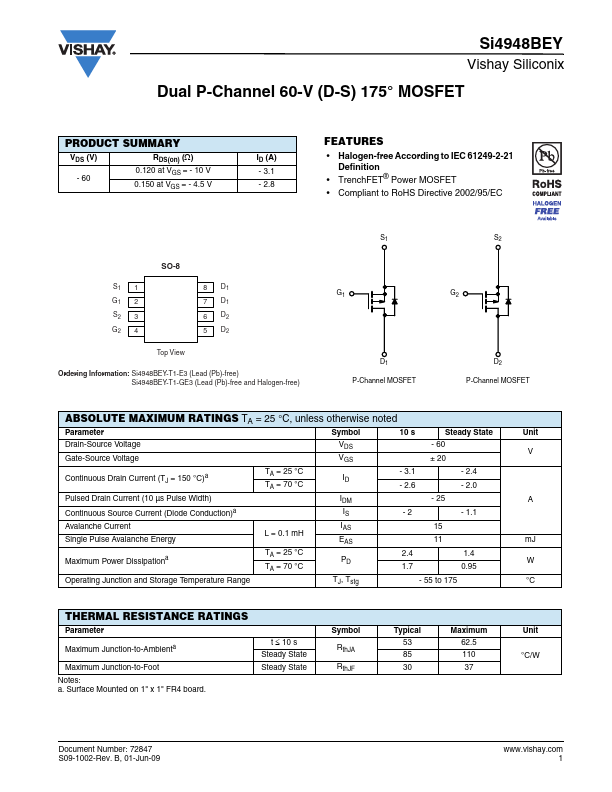 SI4948BEY Datasheet Preview