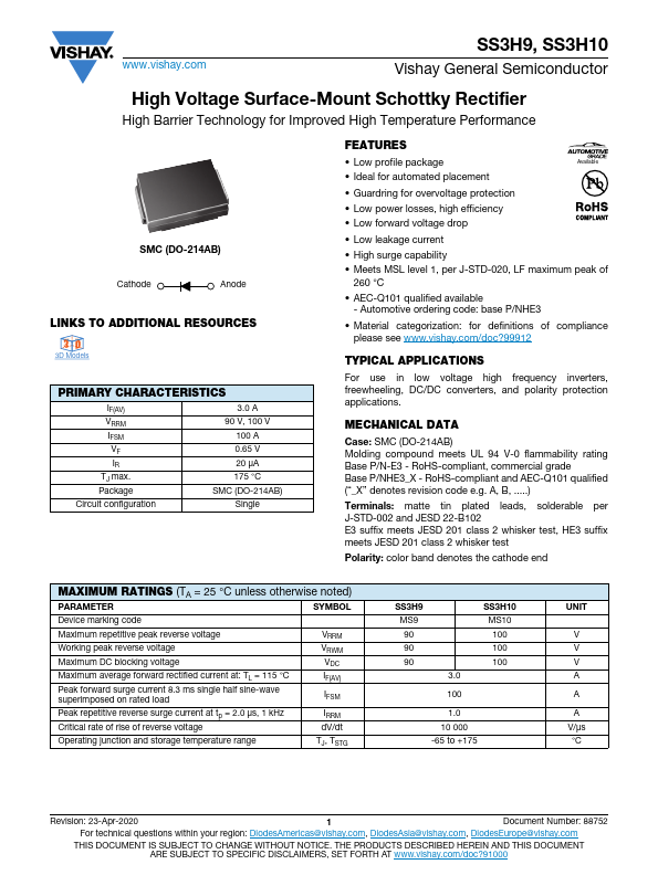 SS3H10 Datasheet Preview