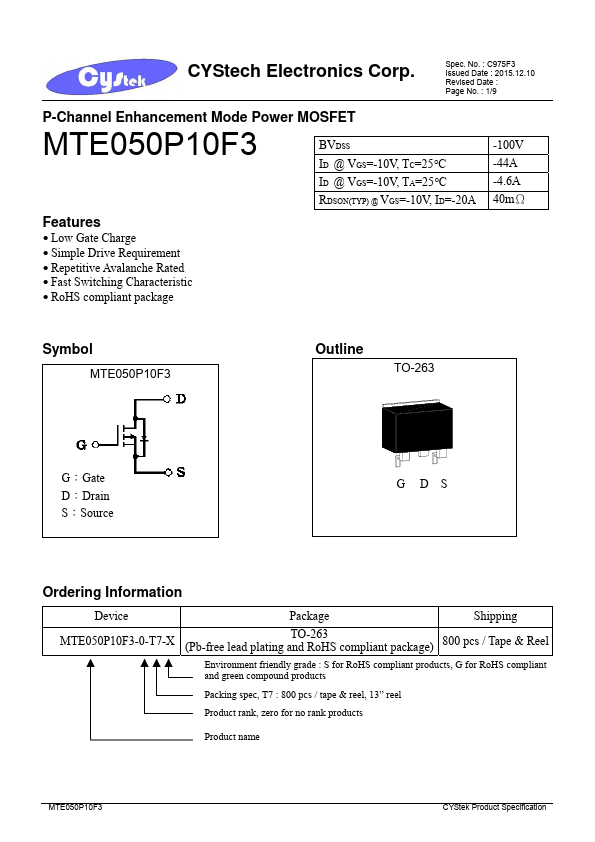 MTE050P10F3