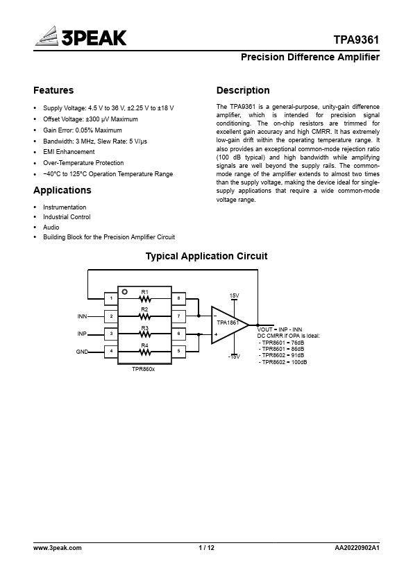 TPA9361 Datasheet Preview