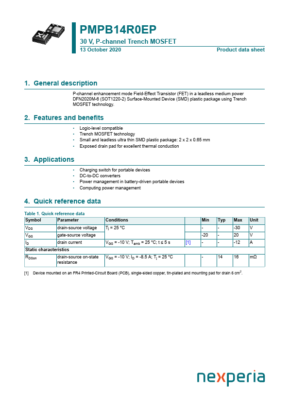 PMPB14R0EP Datasheet Preview
