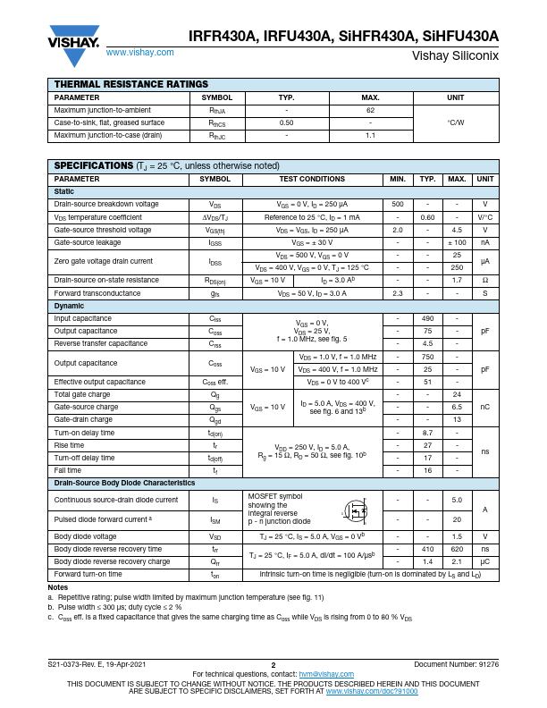 SiHFU430A