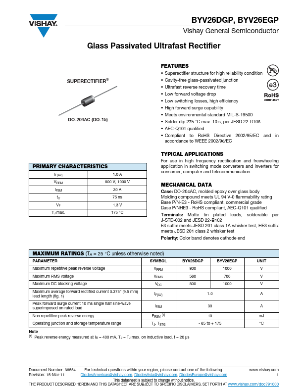 BYV26DGP Datasheet Preview