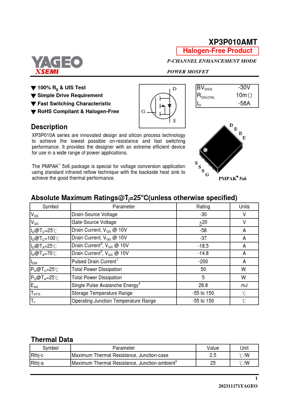 XP3P010AMT Datasheet Preview