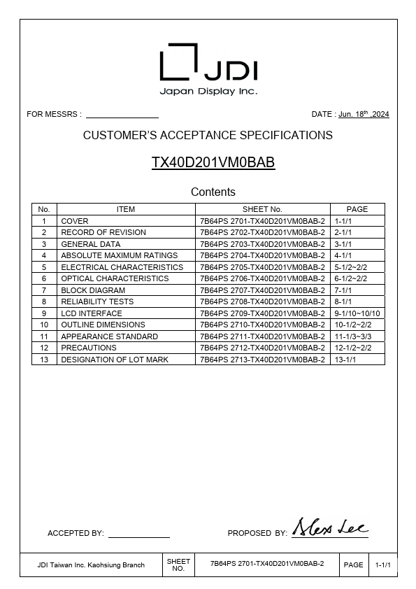 TX40D201VM0BAB Datasheet Preview