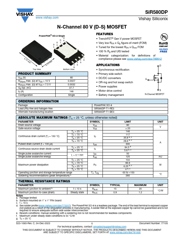 SiR580DP Datasheet Preview