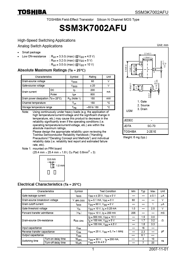 SSM3K7002AFU