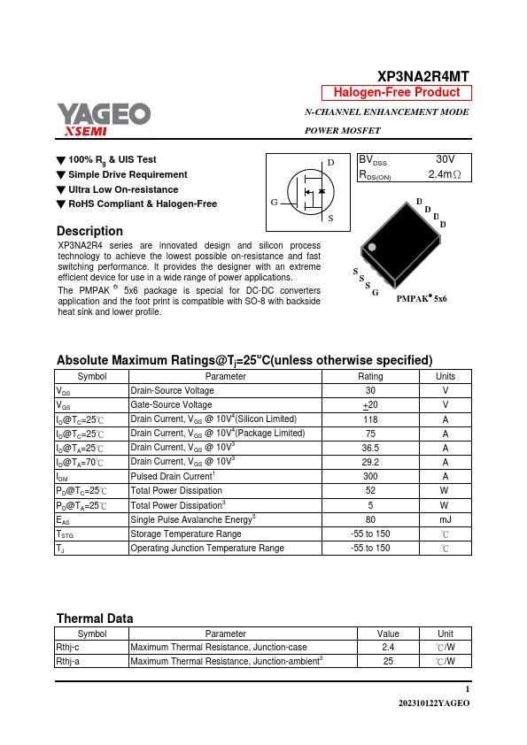 XP3NA2R4MT Datasheet Preview