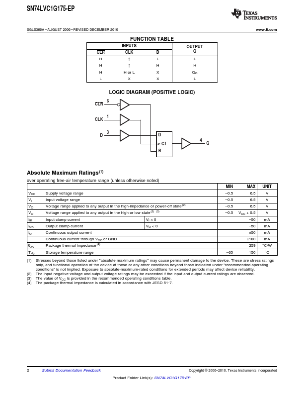 SN74LVC1G175-EP