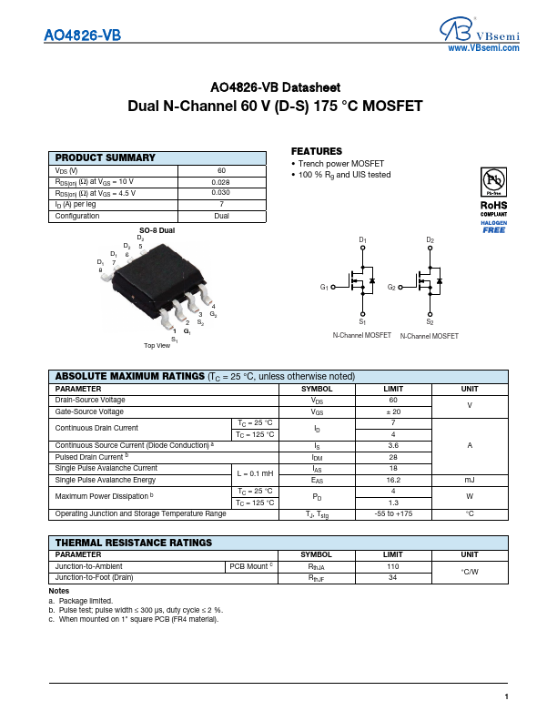 AO4826 Datasheet Preview
