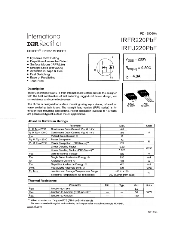 IRFR220PBF