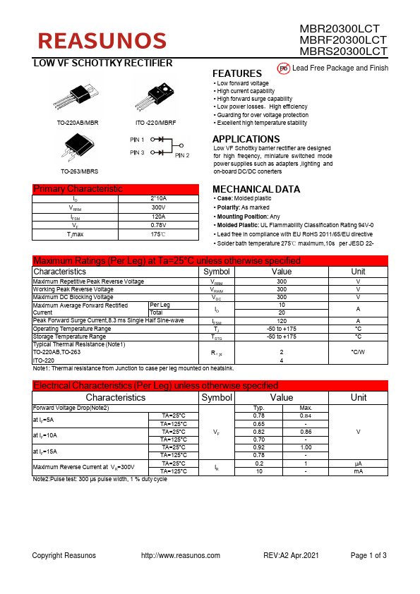 MBRS20300LCT Datasheet Preview