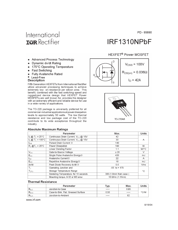 IRF1310NPbF
