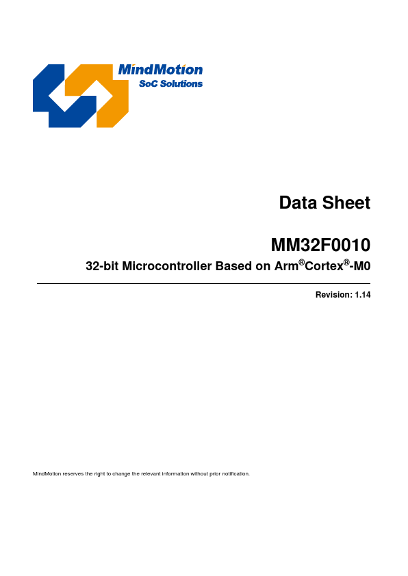MM32F0010 Datasheet Preview