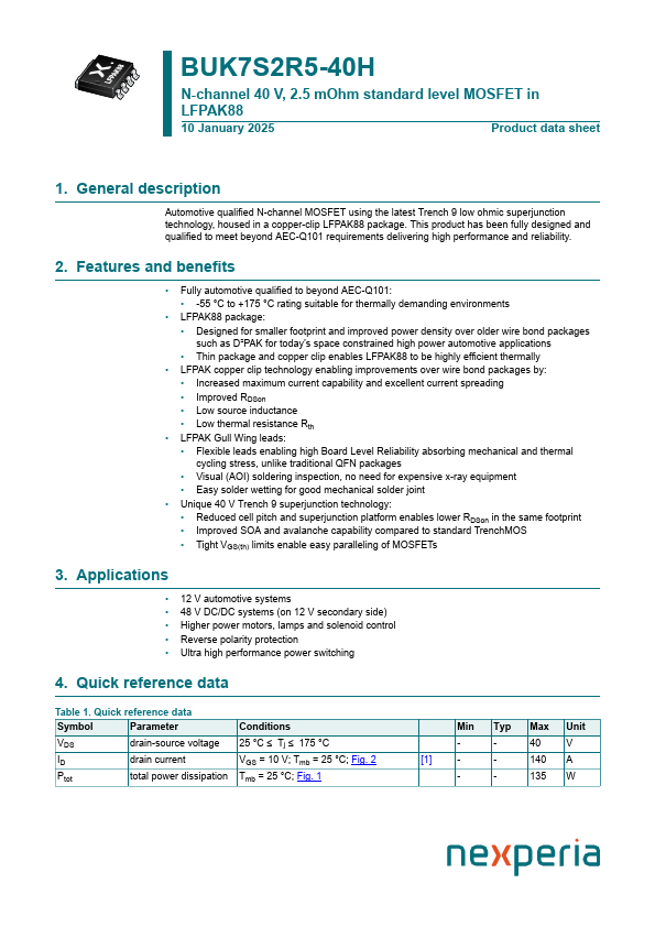 BUK7S2R5-40H Datasheet Preview