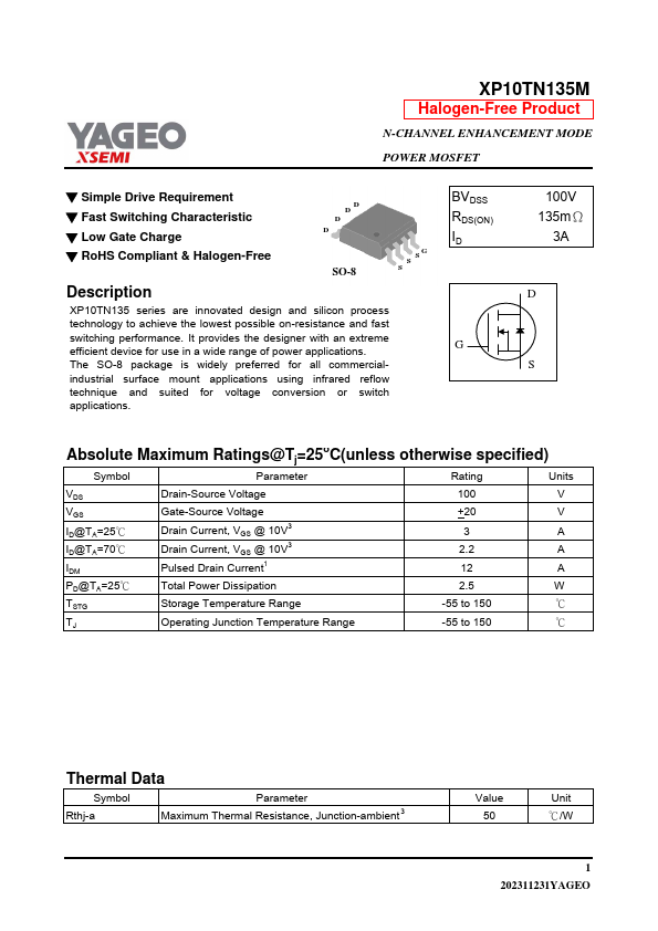 XP10TN135M Datasheet Preview