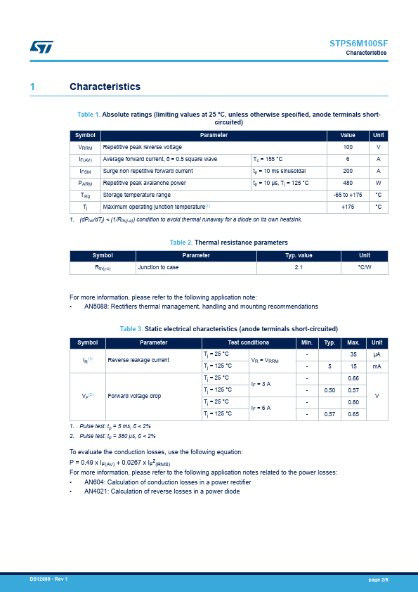 STPS6M100SF