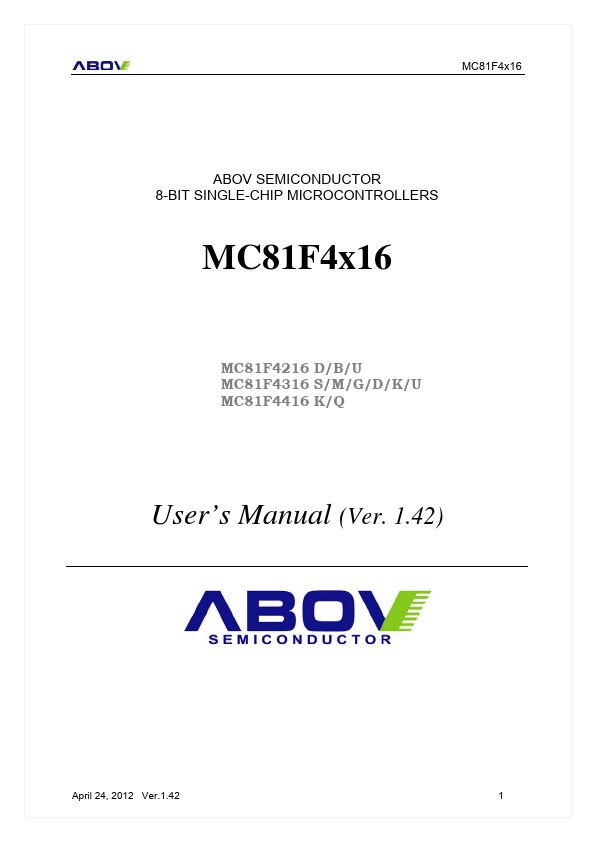 MC81F4316M