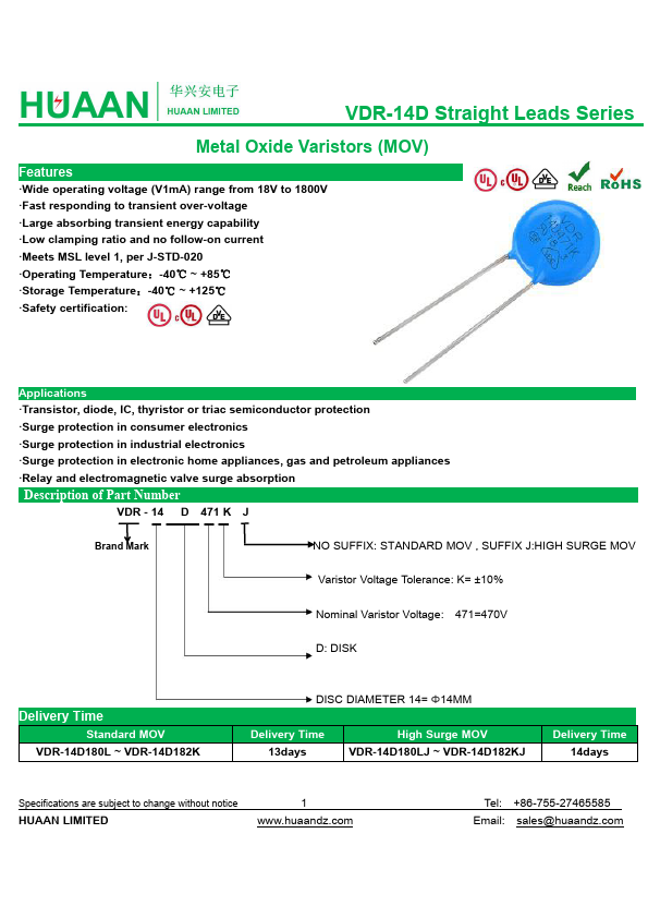 VDR-14D820K