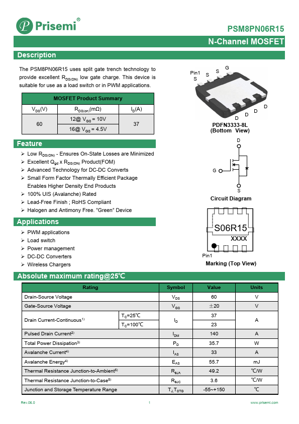 PSM8PN06R15 Datasheet Preview