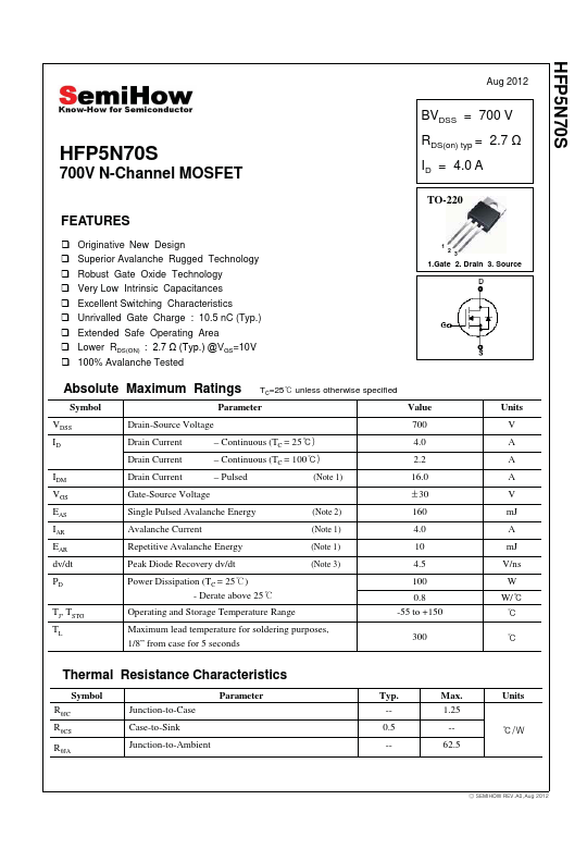 HFP5N70S